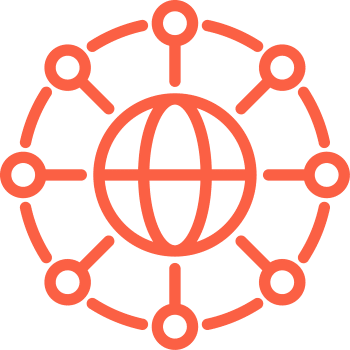 Proven Red globe with network nodes connected in a circular pattern.