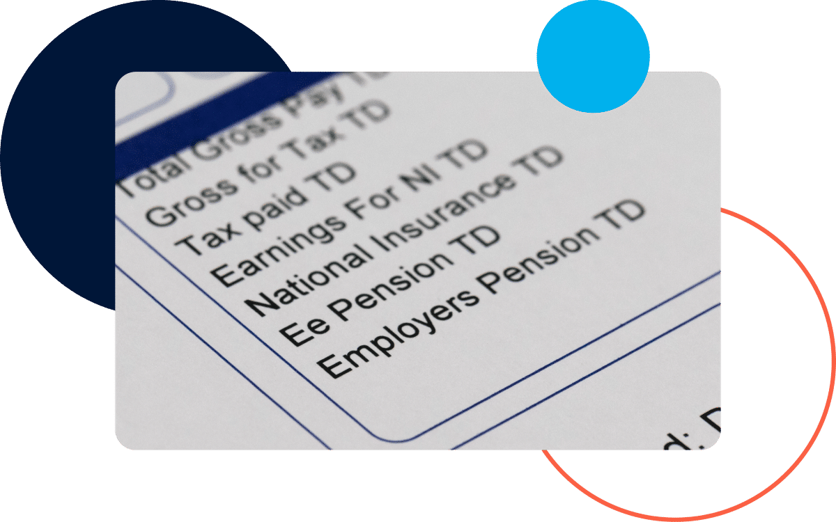 Why use PayDay Closeup of a payslip listing tax, earnings, national insurance, and pension details.